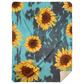 Teal Cowhide Sunflower Throw Blanket | Softest Throw Blanket!