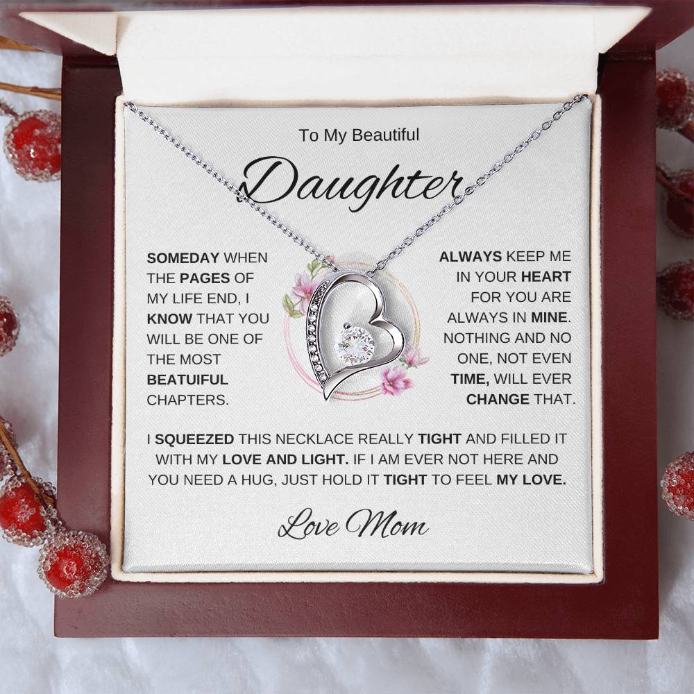 To My Daughter-Love Mom | Forever Love Necklace | Graduation | Birthday