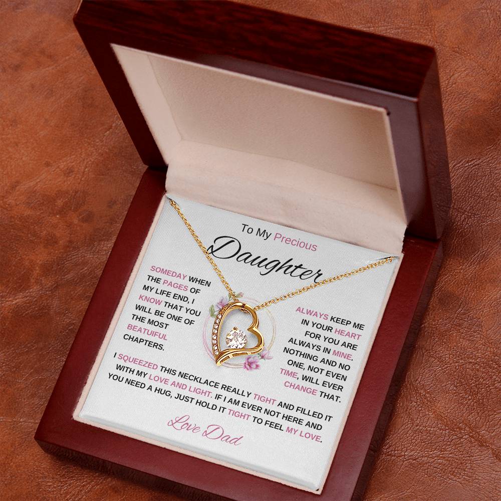 To My Daughter-Love Dad | Forever Love Necklace (pink) | Graduation | Birthday