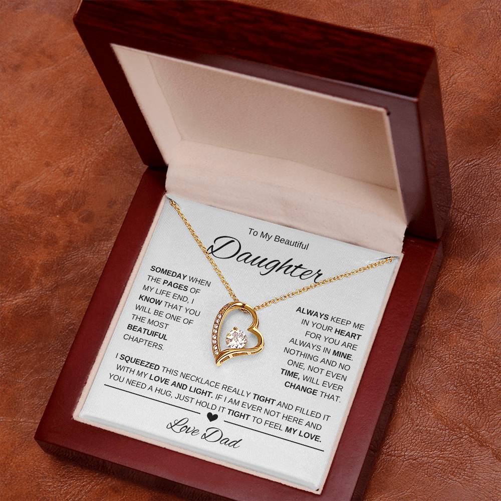 To My Beautiful Daughter-Love Dad | Forever Love Necklace | Birthday | Graduation