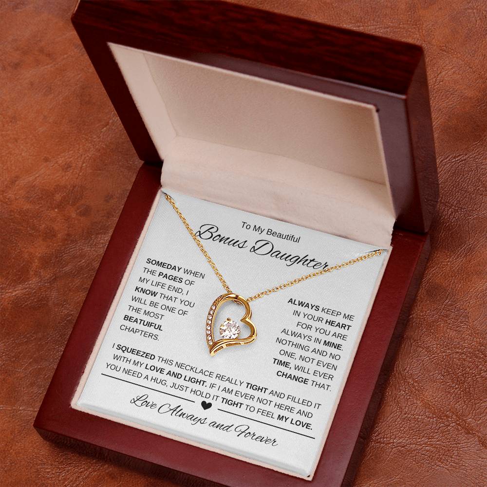 To My Bonus Daughter | Forever Love Necklace 3 | Graduation | Birthday