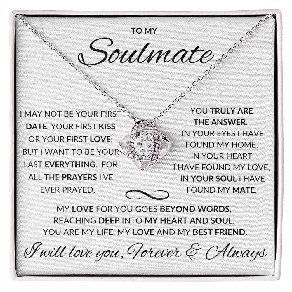 To My Soulmate-Love Knot Necklace