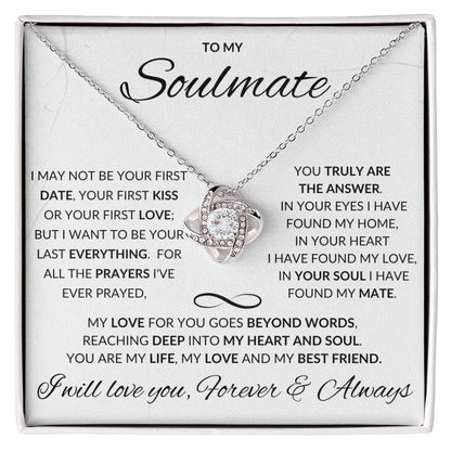 To My Soulmate-Love Knot Necklace