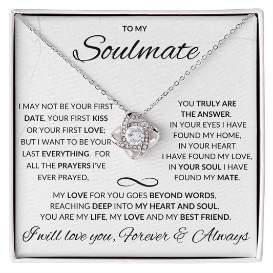 To My Soulmate-Love Knot Necklace