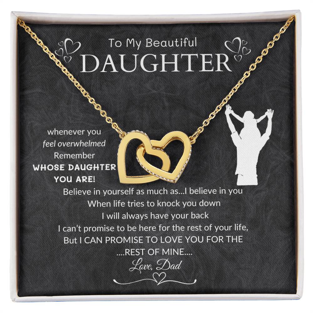 To My Beautiful Daughter, From Dad | Interlocking Hearts Necklace | Graduation Gift | Birthday Gift