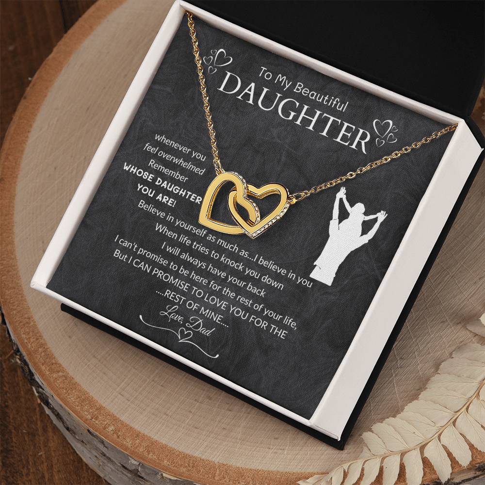 To My Beautiful Daughter, From Dad | Interlocking Hearts Necklace | Graduation Gift | Birthday Gift