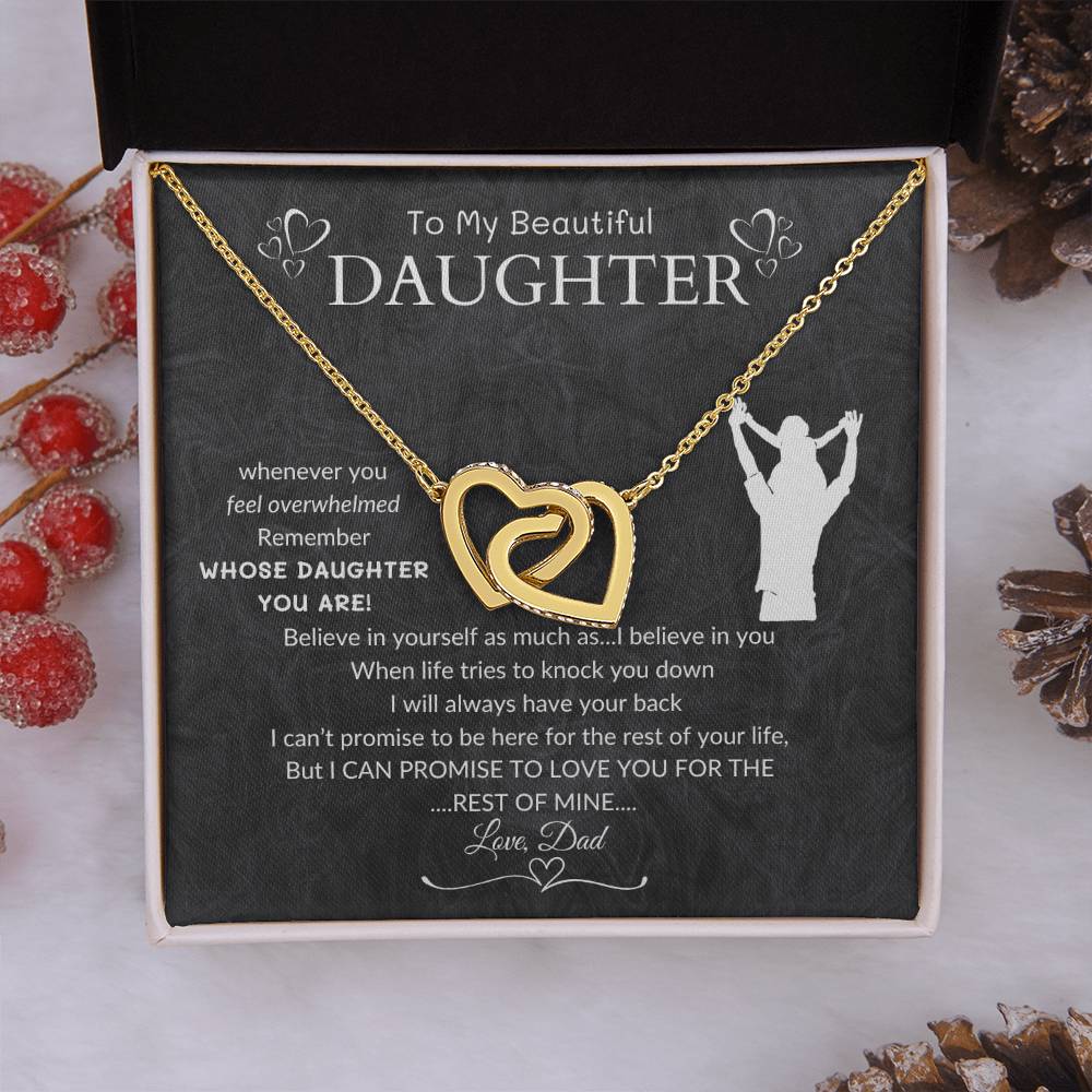 To My Beautiful Daughter, From Dad | Interlocking Hearts Necklace | Graduation Gift | Birthday Gift