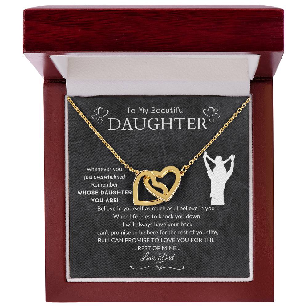 To My Beautiful Daughter, From Dad | Interlocking Hearts Necklace | Graduation Gift | Birthday Gift