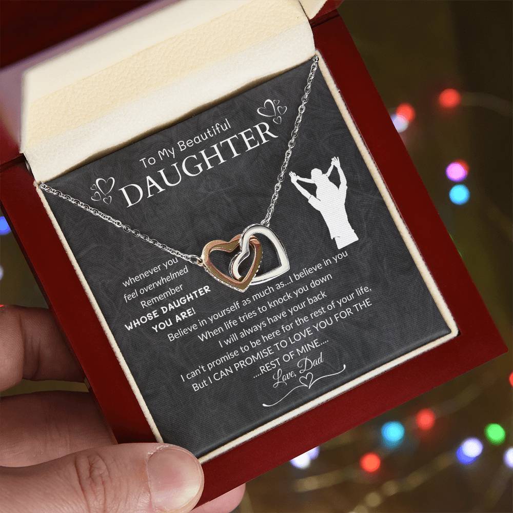 To My Beautiful Daughter, From Dad | Interlocking Hearts Necklace | Graduation Gift | Birthday Gift