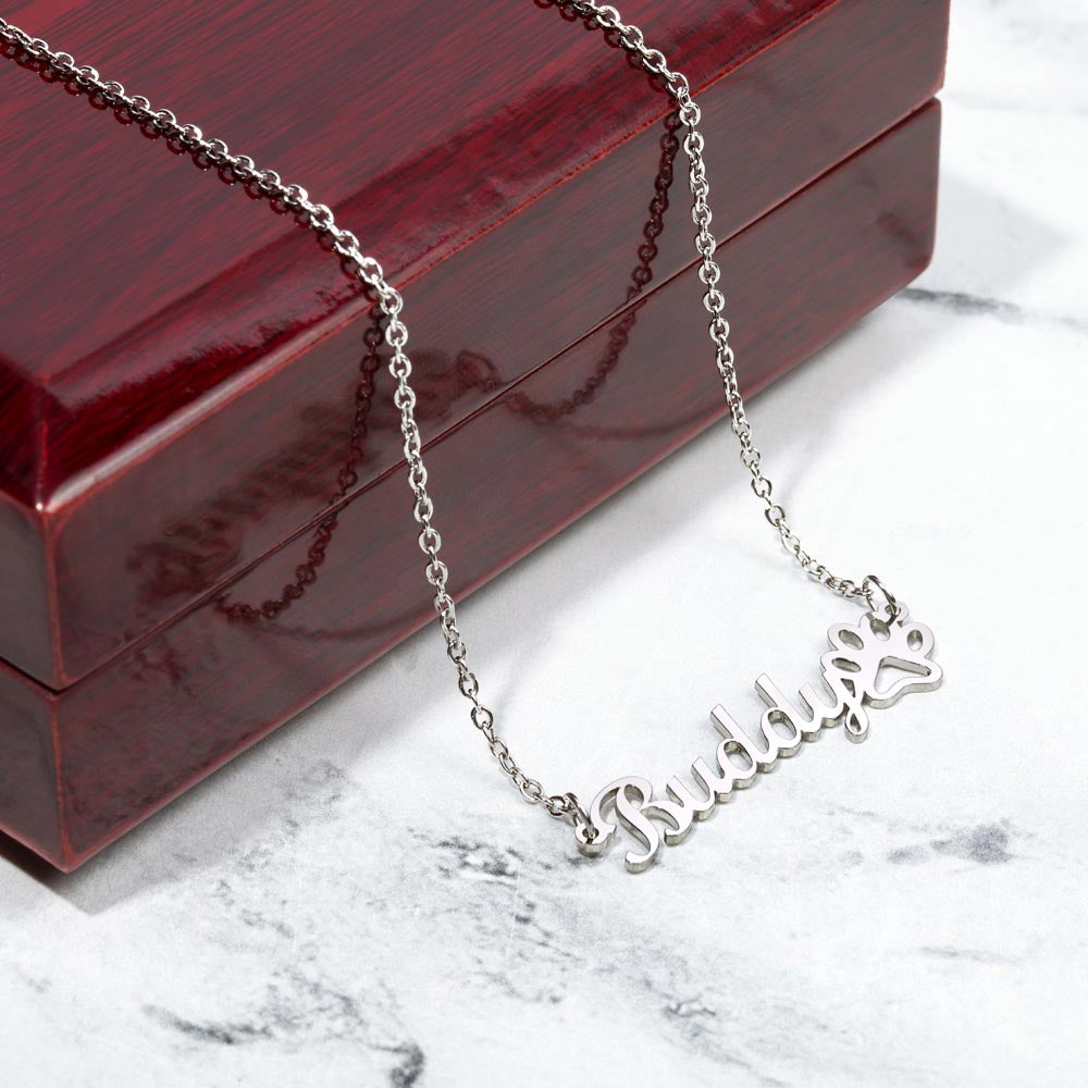 Over the Rainbow Bridge Memorial Name Necklace-Rainbow