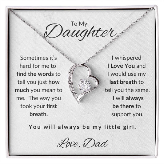 To My Daughter-Love Dad (Forever Love Necklace) White Card