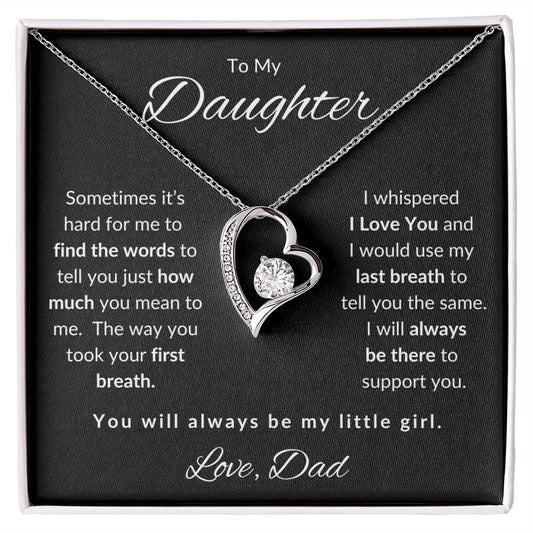 To My Daughter-Love Dad (Forever Love Necklace) Black Card