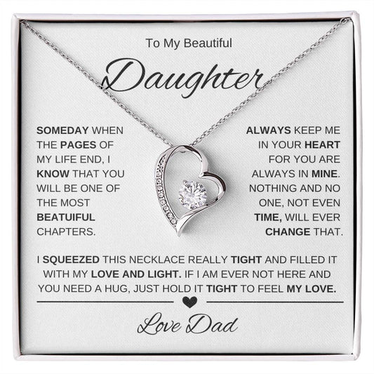 To My Beautiful Daughter-Love Dad | Forever Love Necklace | Birthday | Graduation