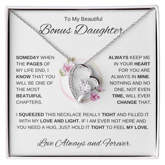 To My Bonus Daughter | Forever Love Necklace 2 | Graduation | Birthday