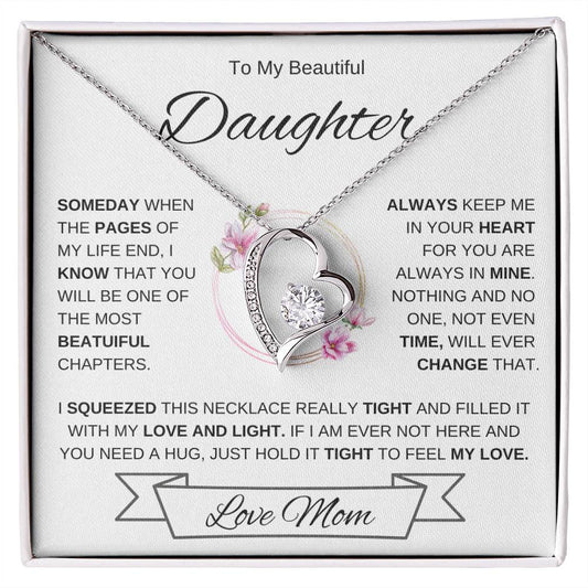 To My Daughter-Love Mom | Forever Love Necklace 2 | Graduation | Birthday