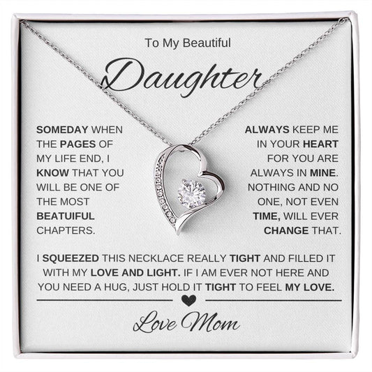 To My Beautiful Daughter-Love mom | Forever Love Necklace | Graduation | Birthday