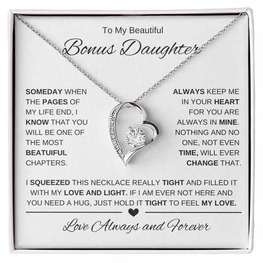 To My Bonus Daughter | Forever Love Necklace 3 | Graduation | Birthday