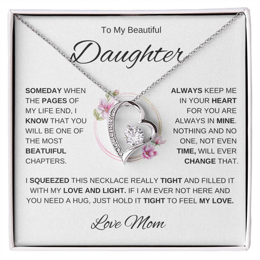 To My Daughter-Love Mom | Forever Love Necklace | Graduation | Birthday