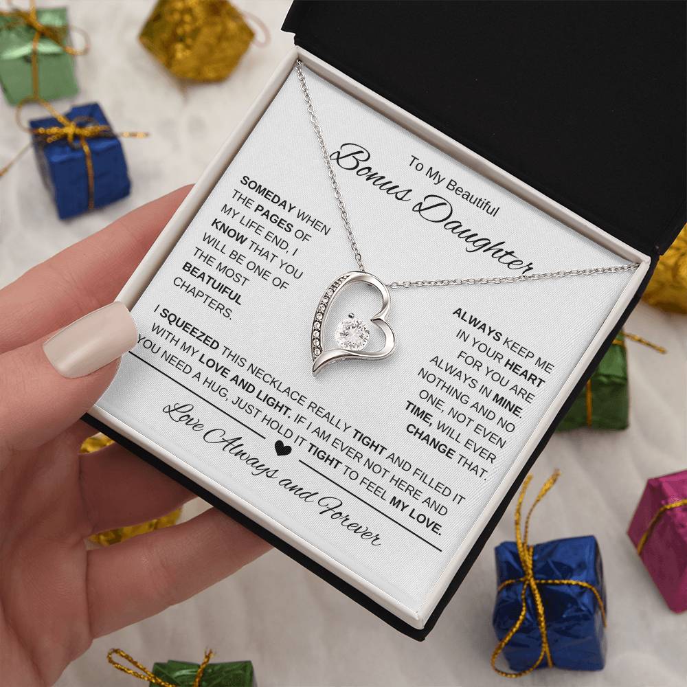 To My Bonus Daughter | Forever Love Necklace 3 | Graduation | Birthday