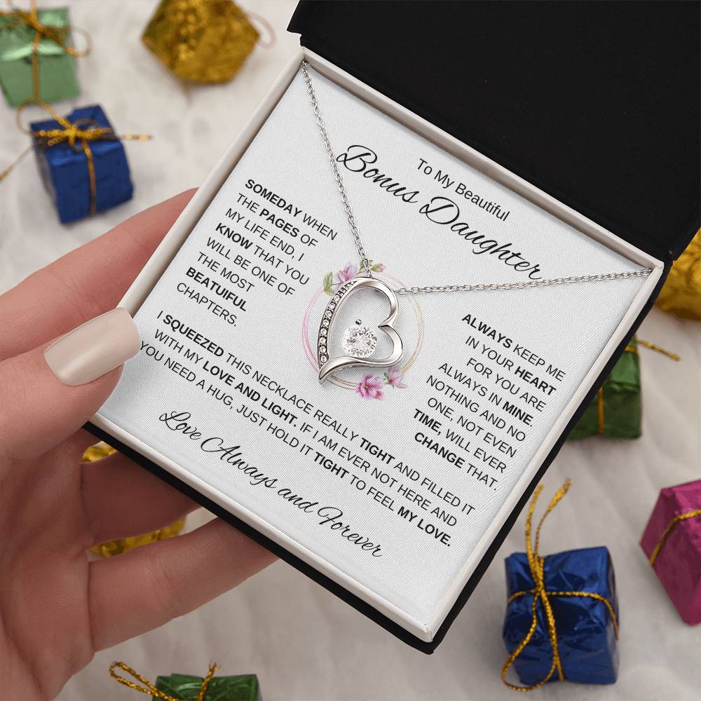 To My Bonus Daughter | Forever Love Necklace 2 | Graduation | Birthday