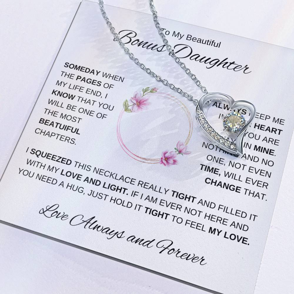 To My Bonus Daughter | Forever Love Necklace 2 | Graduation | Birthday