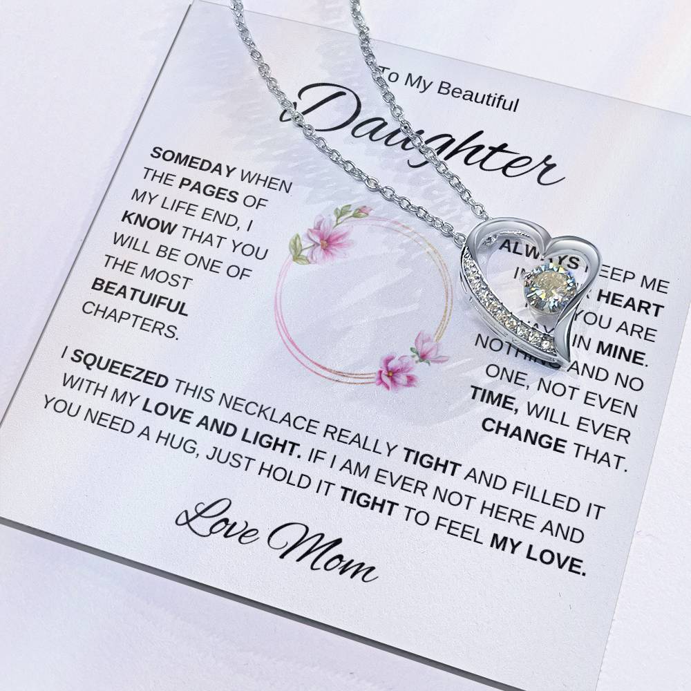 To My Daughter-Love Mom | Forever Love Necklace | Graduation | Birthday