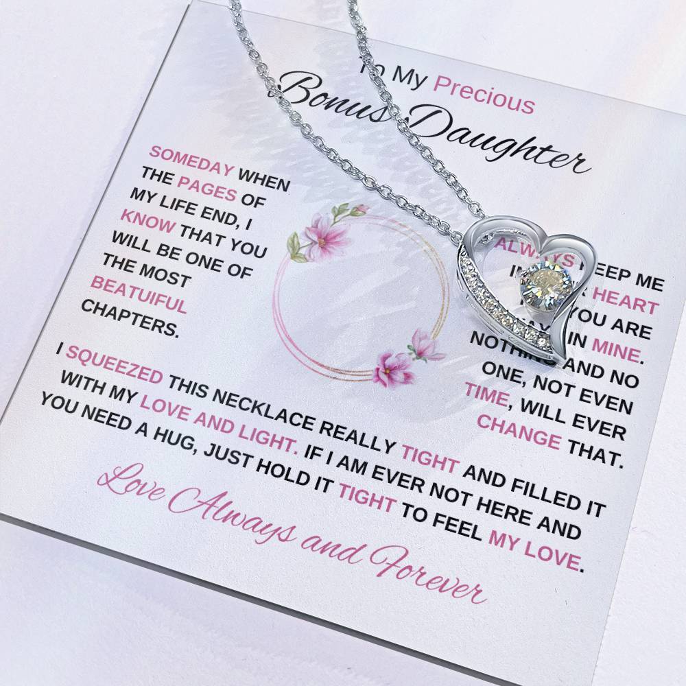 To My Bonus Daughter | Forever Love Necklace 1 | Graduation | Birthday