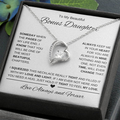 To My Bonus Daughter | Forever Love Necklace 3 | Graduation | Birthday