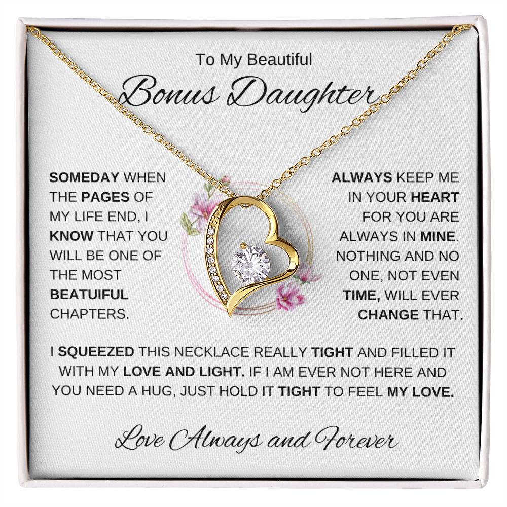 To My Bonus Daughter | Forever Love Necklace 2 | Graduation | Birthday