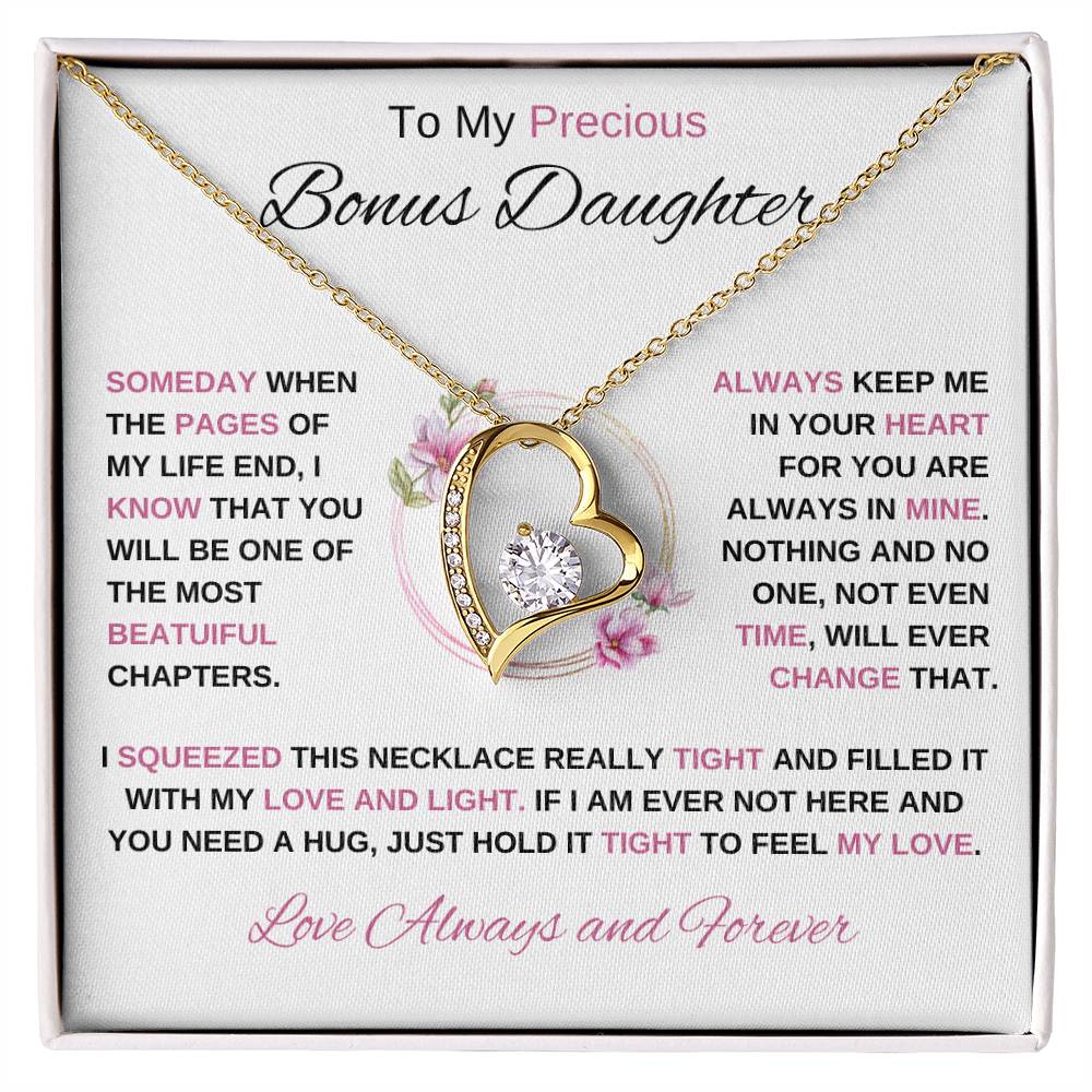 To My Bonus Daughter | Forever Love Necklace 1 | Graduation | Birthday