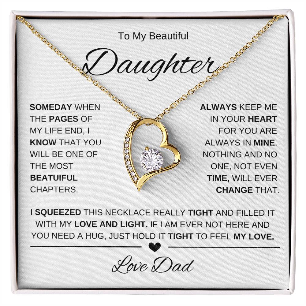 To My Beautiful Daughter-Love Dad | Forever Love Necklace | Birthday | Graduation