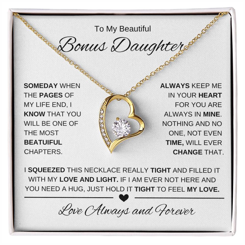 To My Bonus Daughter | Forever Love Necklace 3 | Graduation | Birthday