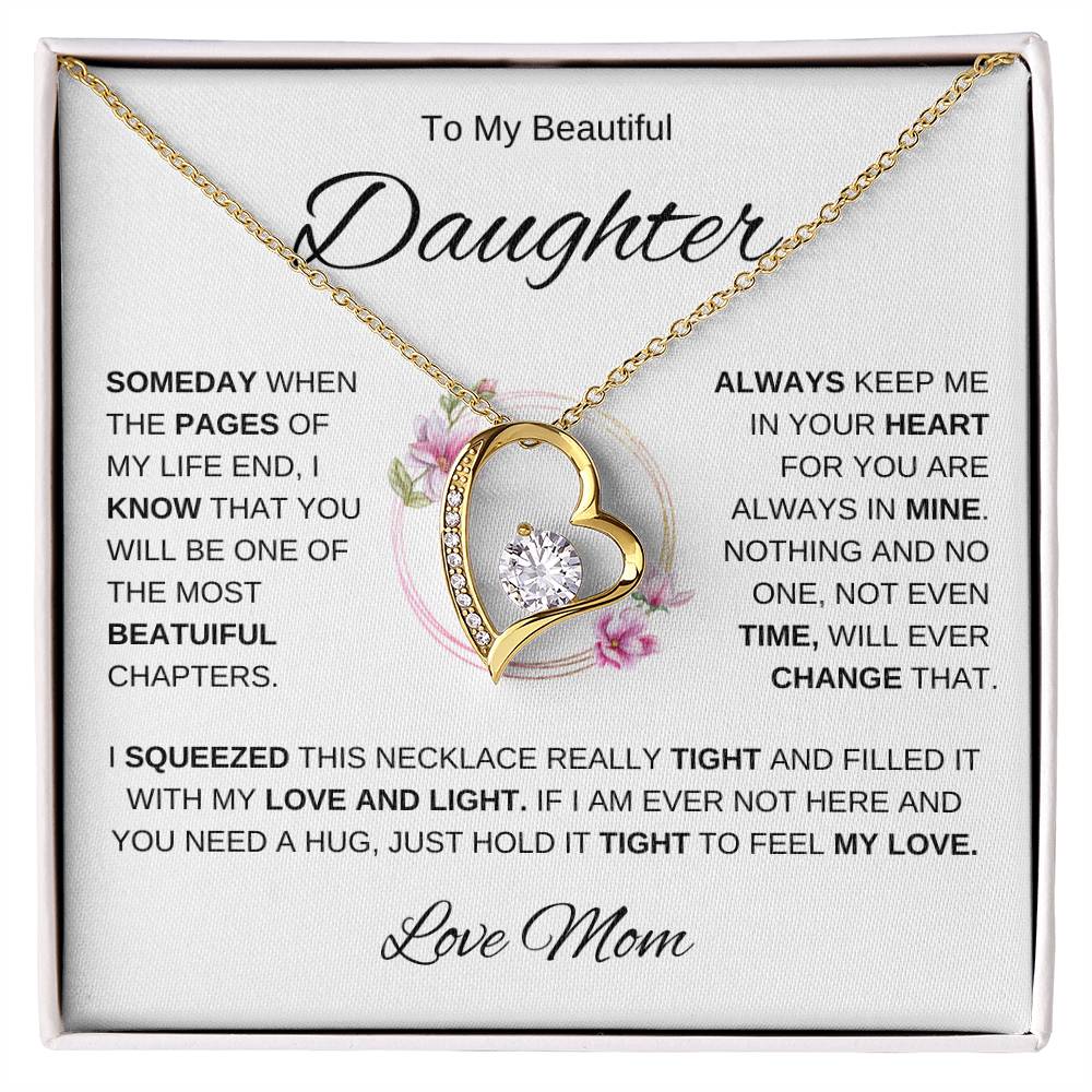 To My Daughter-Love Mom | Forever Love Necklace | Graduation | Birthday