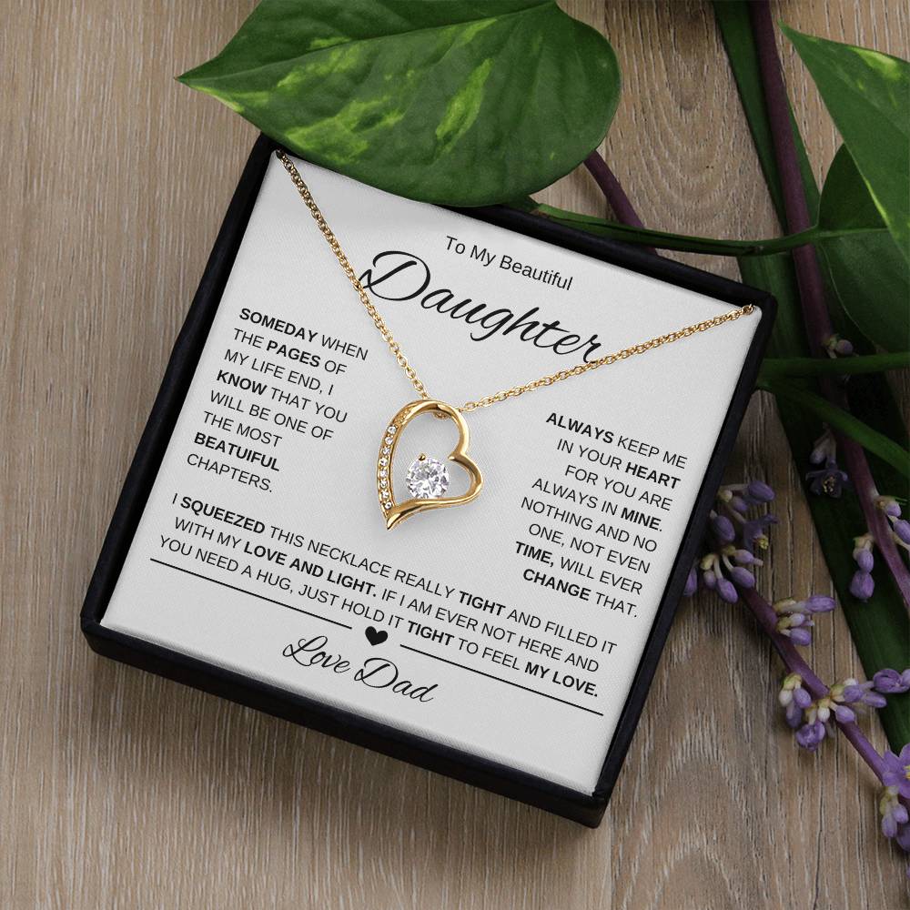 To My Beautiful Daughter-Love Dad | Forever Love Necklace | Birthday | Graduation