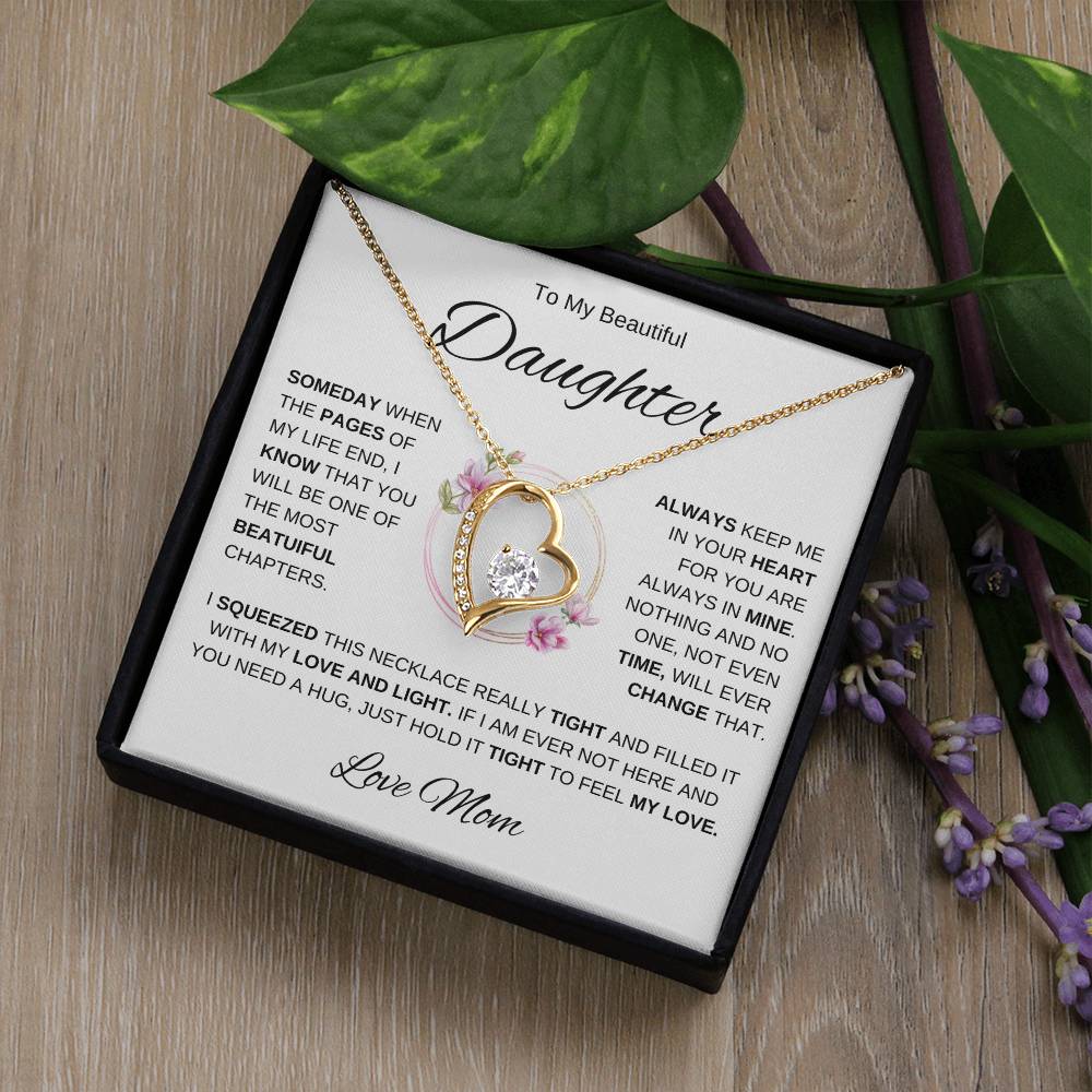 To My Daughter-Love Mom | Forever Love Necklace | Graduation | Birthday