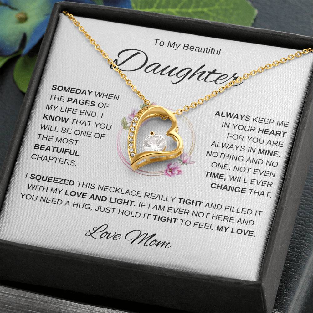 To My Daughter-Love Mom | Forever Love Necklace | Graduation | Birthday