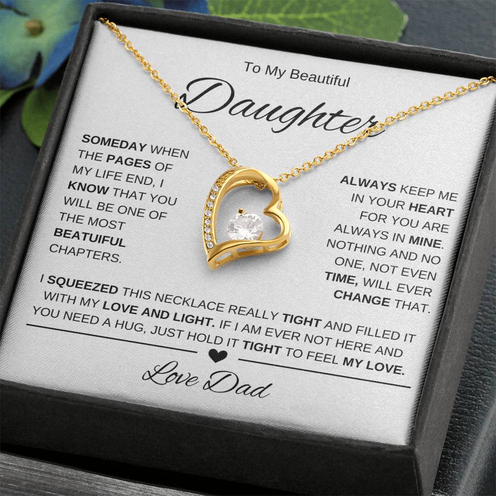 To My Beautiful Daughter-Love Dad | Forever Love Necklace | Birthday | Graduation